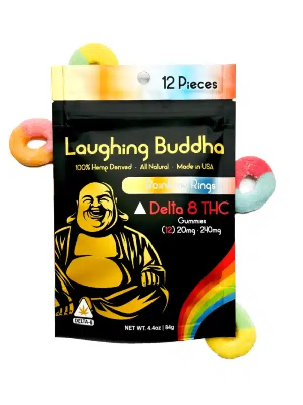 12-Pack Rainbow Rings Laughing Buddha Gummies