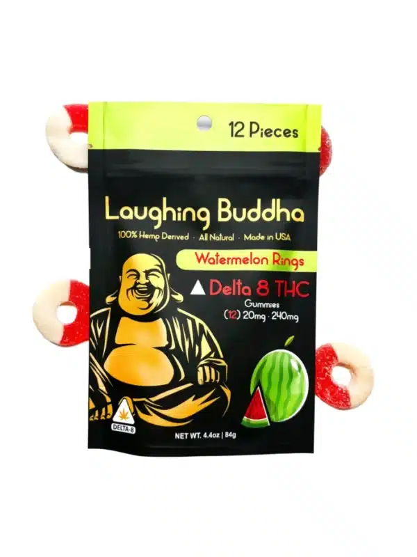 12-Pack Watermelon Rings Laughing Buddha Gummies