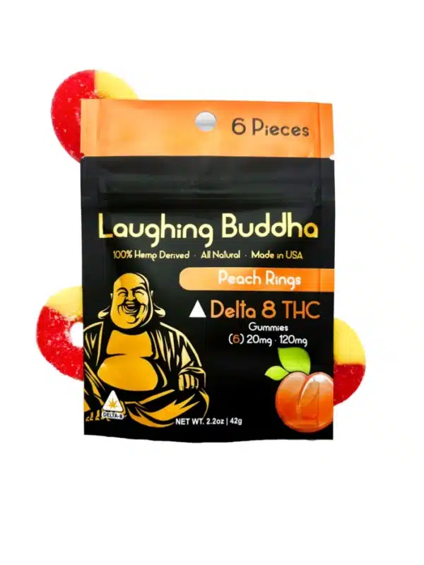 6-Pack Peach Rings  Laughing Buddha Gummies