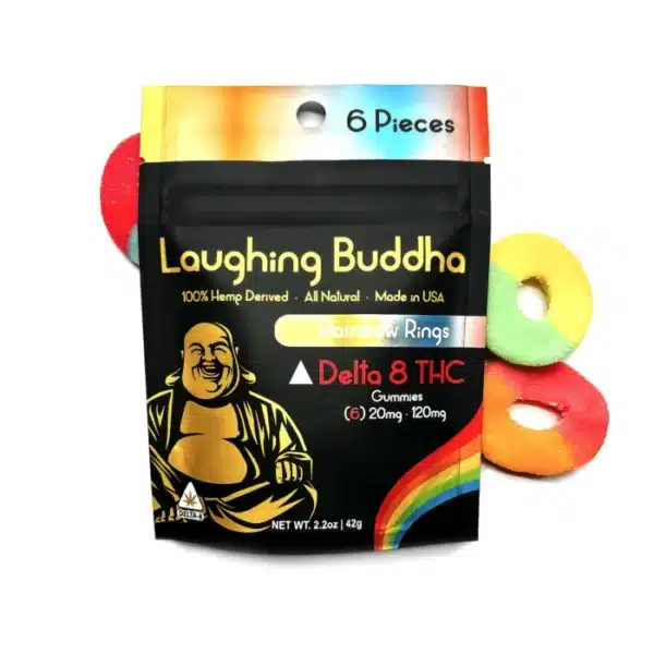 6-Pack Rainbow Rings  Laughing Buddha Gummies