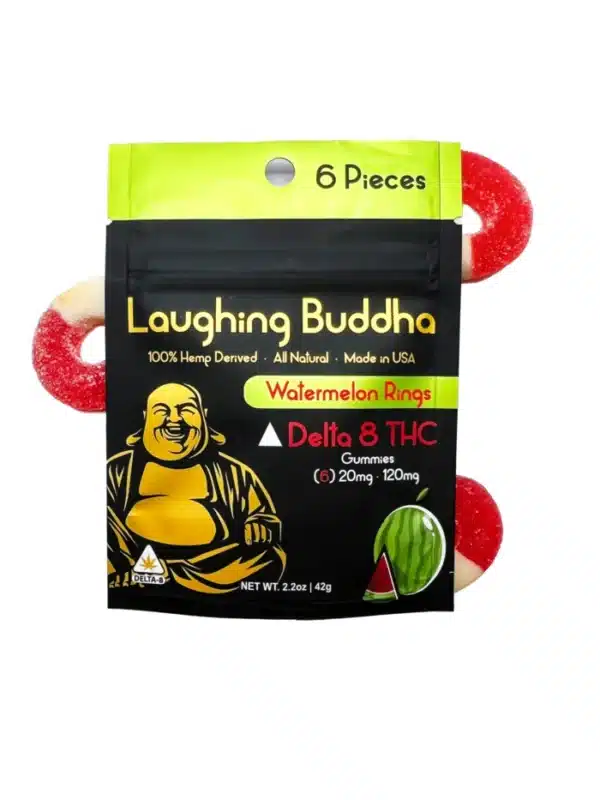 6-Pack Watermelon Rings Laughing Buddha Gummies